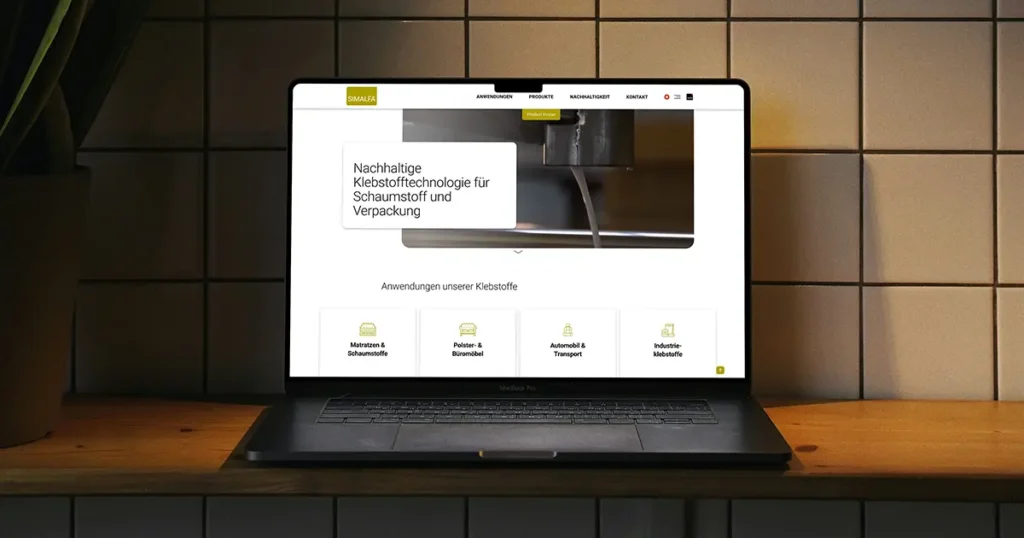 Alfa Homescreen auf Laptop
