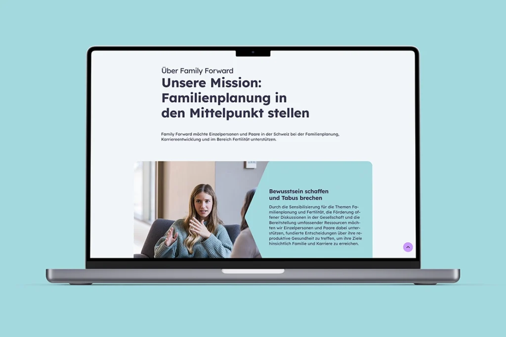 Website-Ansicht auf Laptop