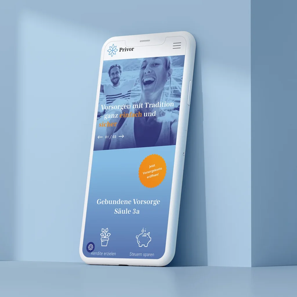 Screenshot privor.ch auf Mobile