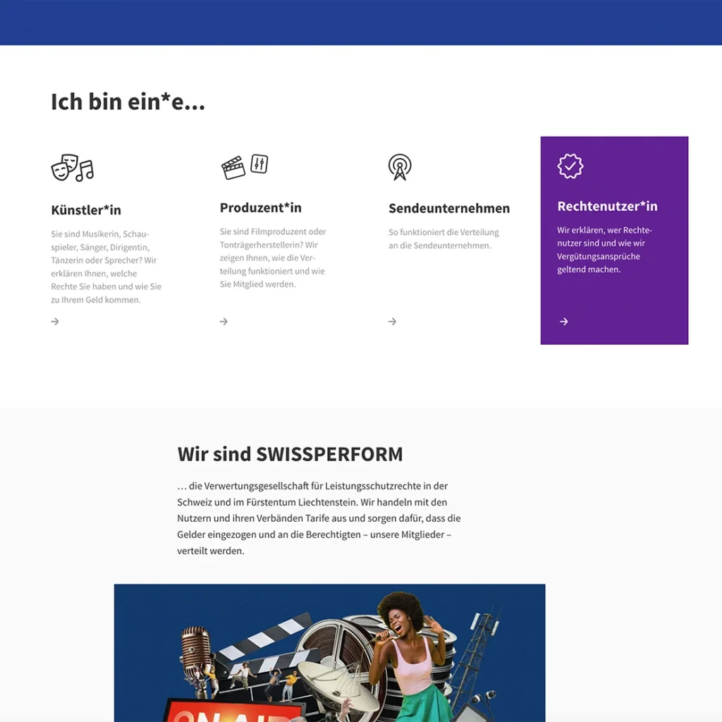 Einstieg Startseite Swissperform