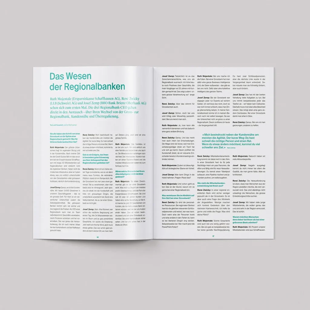 Doppelseite Inhalt VSRB Jahresbericht deutsch