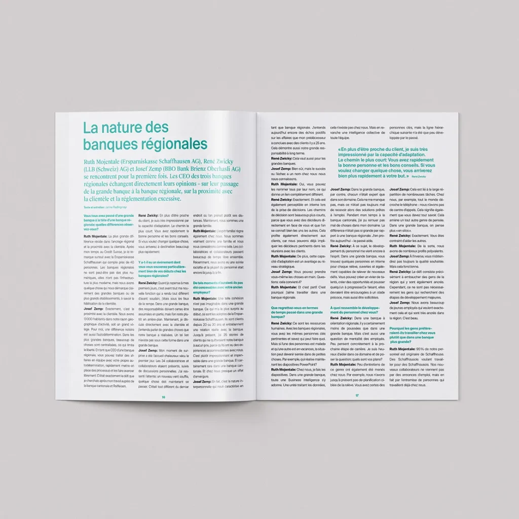 Doppelseite Inhalt VSRB Jahresbericht französisch